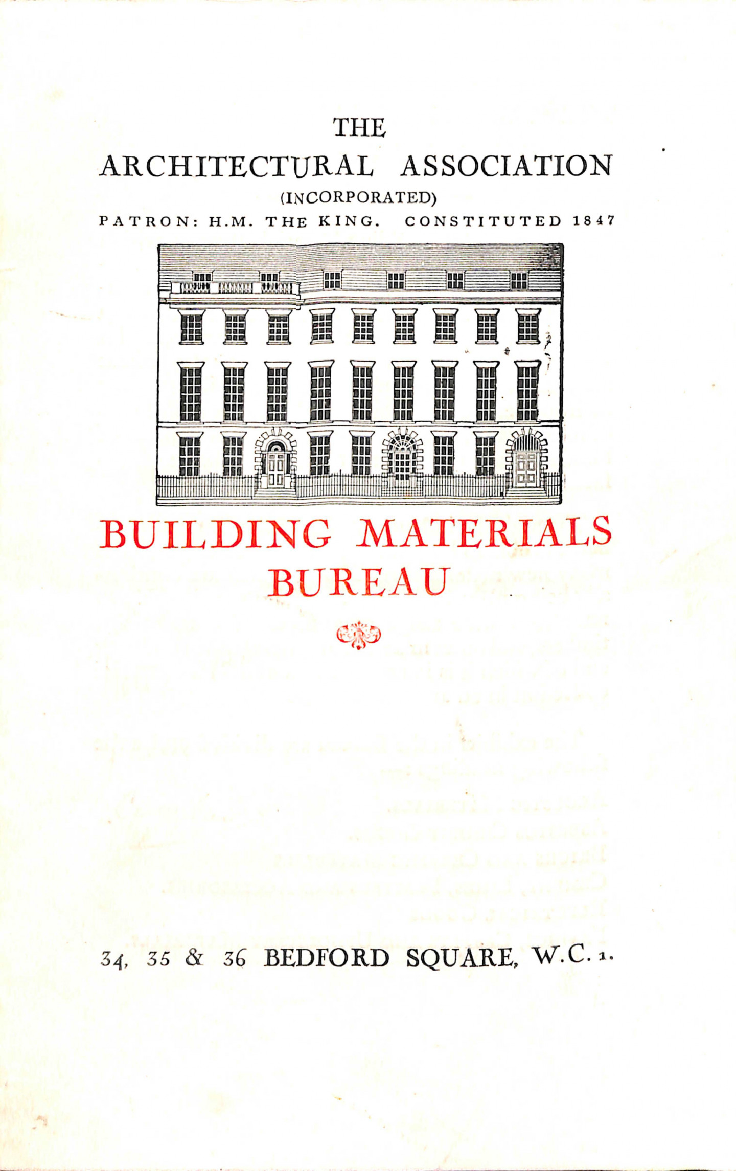 Manual for AA Materials Bureau, that went on to become the Building Centre, 1928