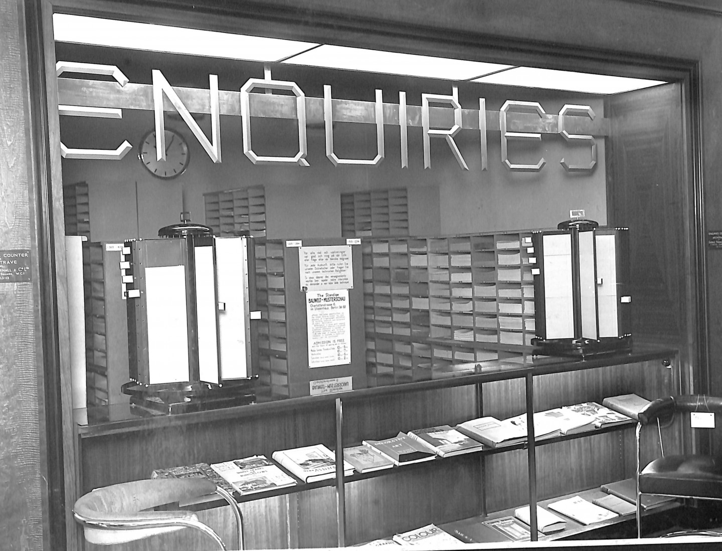 The Building Centre’s enquiries desk, New Bond Street, 1930s