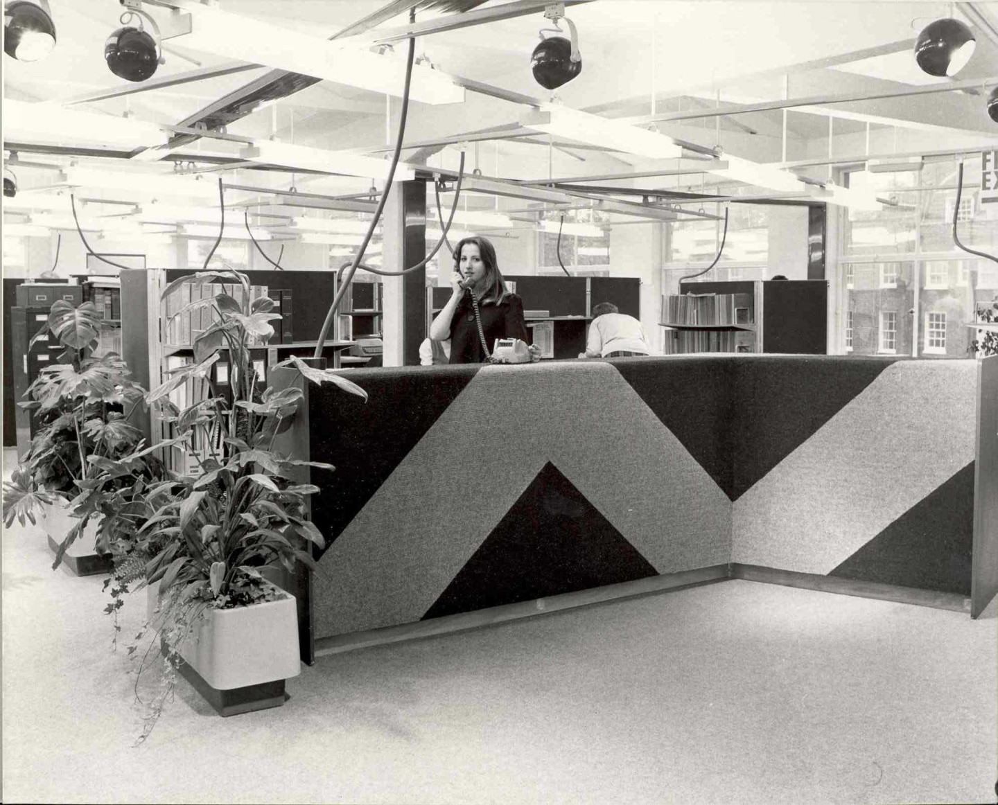 The Building Centre’s third floor information desk, Store Street, 1975