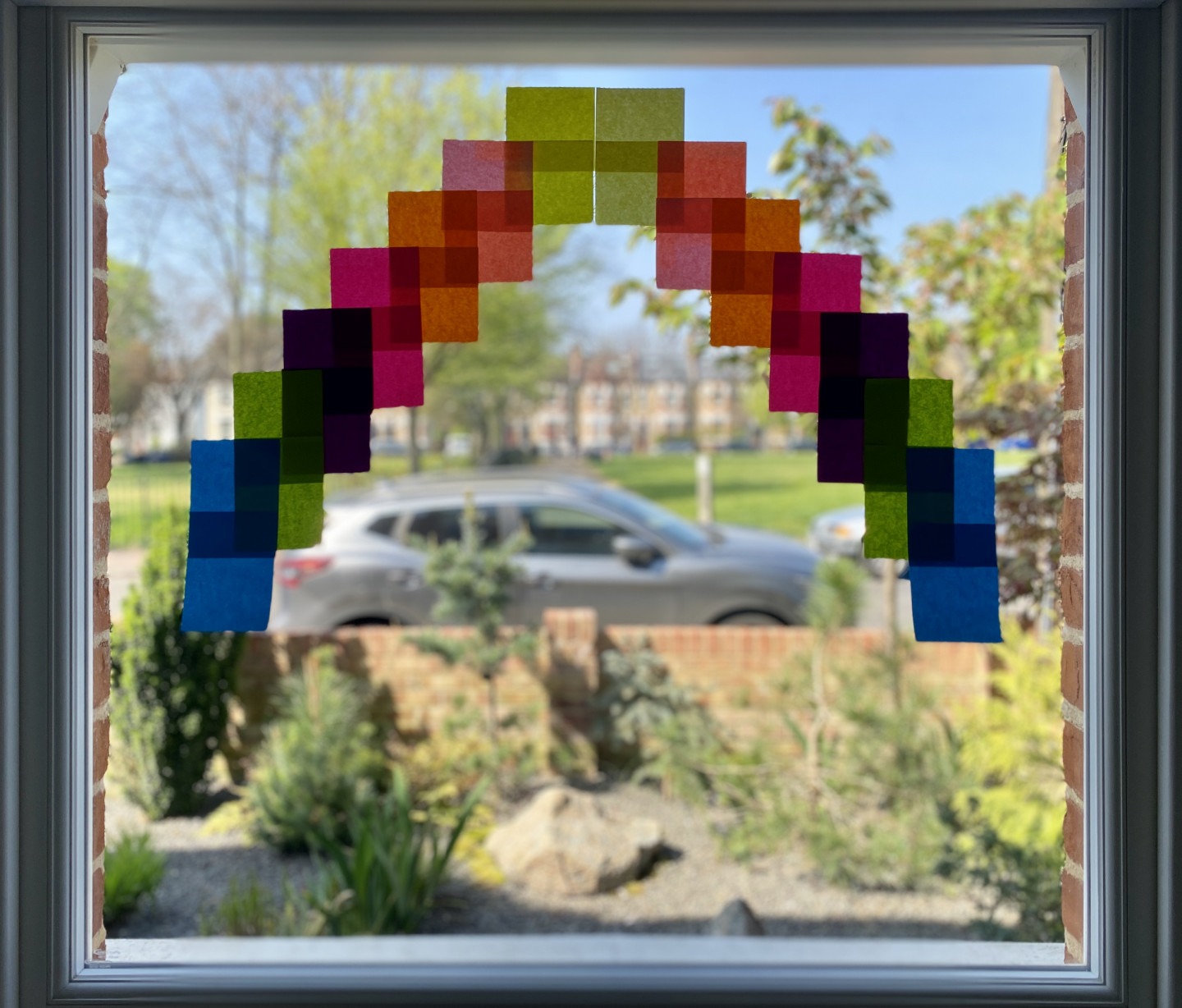 Contemporary Post-It Note rainbow, April 2020 © Mark Tyler