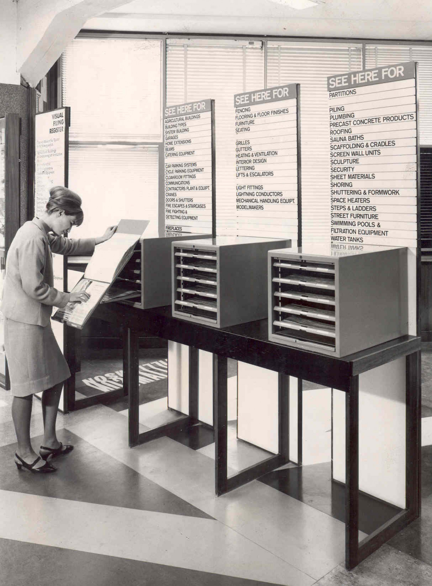 1960 – Visual filing register, 26 Store Street © Building Centre